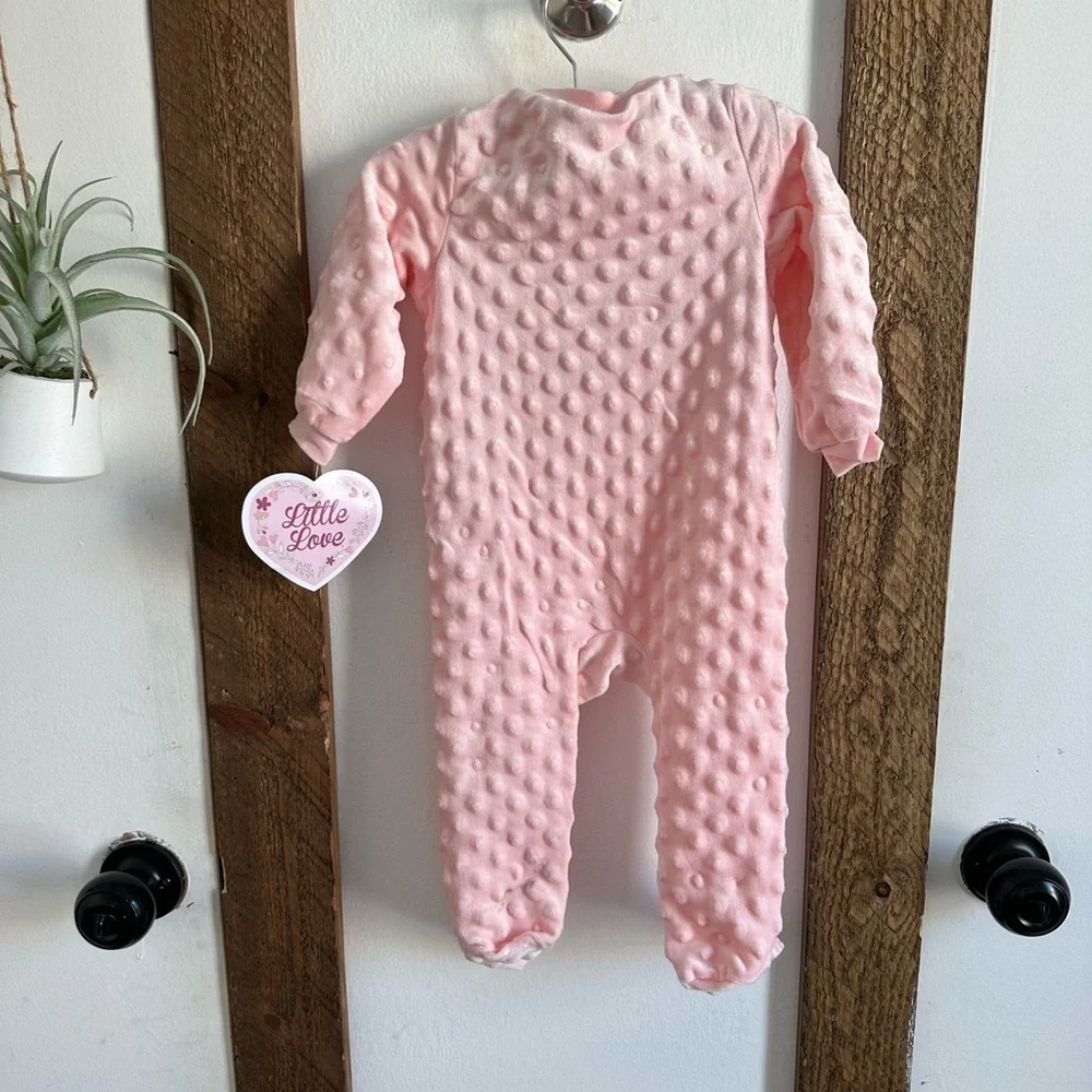New Little Beginnings ‘Little Love’ Girl Soft Luxury snap footies sleep &Play